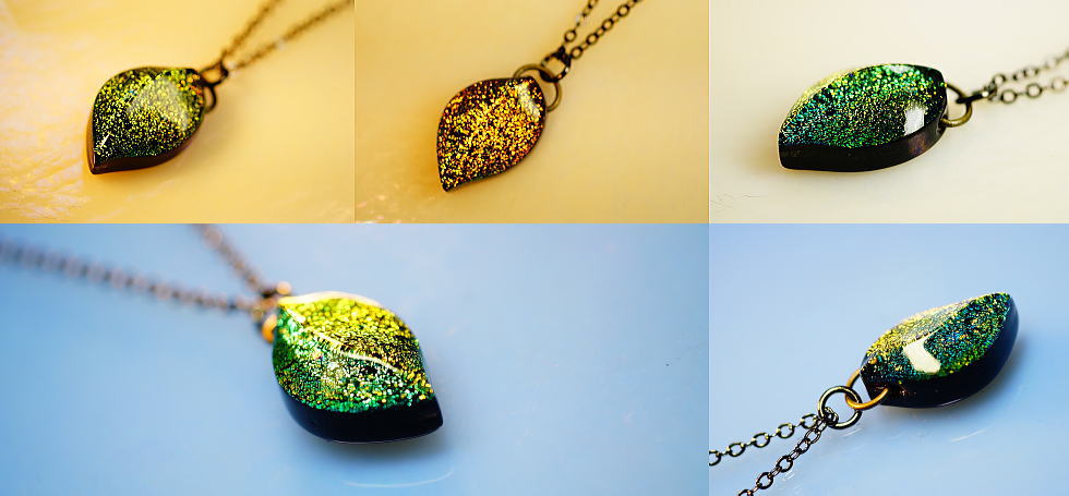 Dichroic chic leaf