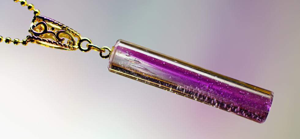 Cylindrical purple crystal