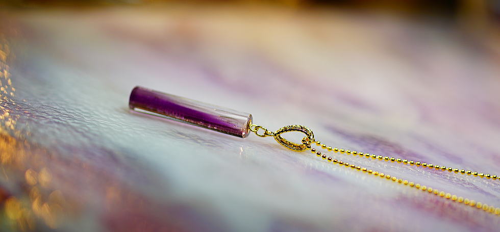 Cylindrical purple crystal