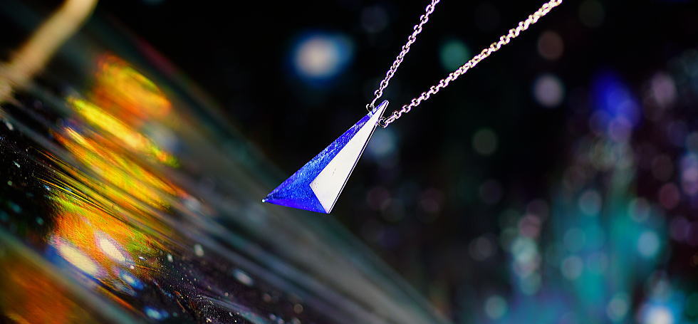 Blue triangle crystal